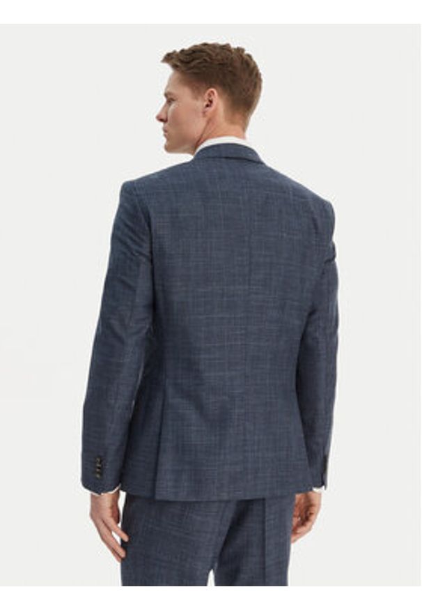 BOSS Garnitur H-Huge 50561829 Granatowy Slim Fit. Kolor: niebieski. Materiał: wełna