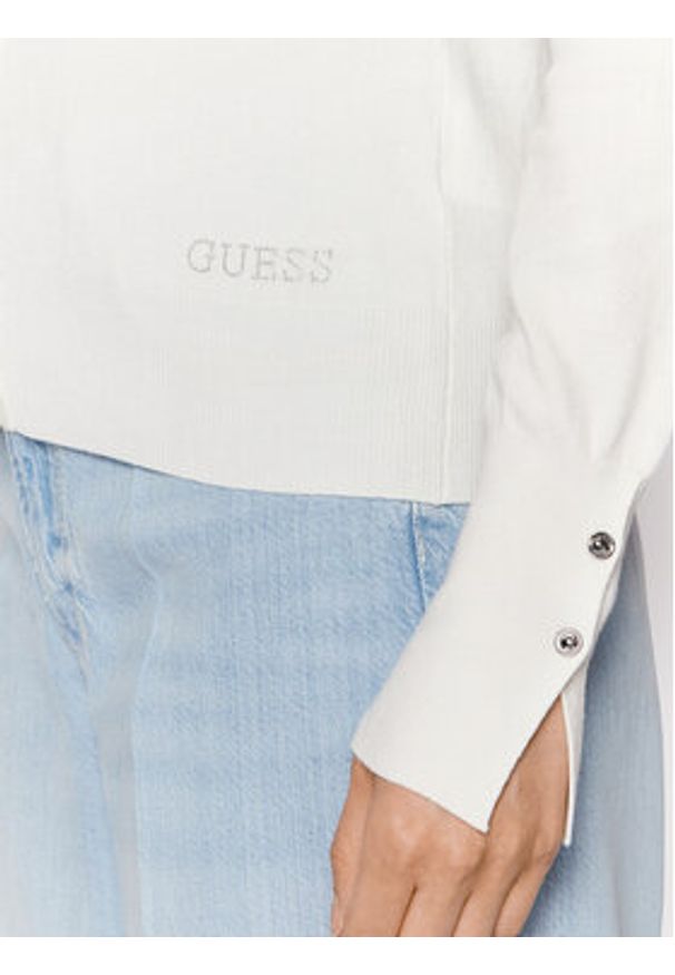 Guess Kardigan Zena W2YR33 Z2V62 Biały Regular Fit. Kolor: biały. Materiał: wiskoza