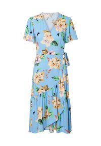 YAS Sukienka codzienna 26029672 Niebieski Regular Fit. Okazja: na co dzień. Kolor: niebieski. Materiał: wiskoza. Typ sukienki: proste. Styl: casual #4
