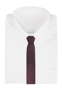 Męski Krawat - Głęboka Czerwień w Grochy - Alties. Kolor: czerwony. Materiał: tkanina. Wzór: grochy. Styl: elegancki, wizytowy #4