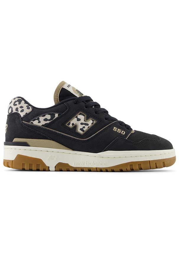Buty damskie New Balance BBW550QB – czarne. Okazja: na co dzień. Kolor: czarny. Materiał: syntetyk, skóra, materiał. Szerokość cholewki: normalna. Wzór: motyw zwierzęcy, nadruk