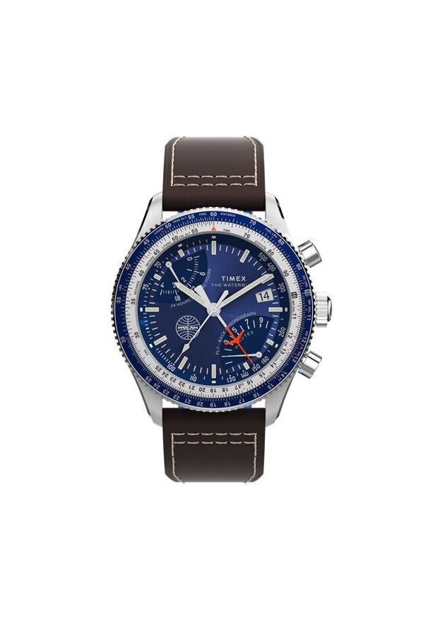 Timex Zegarek Fly Back Chronograph x Pan Am® TW2W97200 Brązowy. Kolor: brązowy