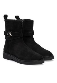 Calvin Klein Botki Ankle Boot W/ Metal Logo Sue HW0HW02664 Czarny. Kolor: czarny. Materiał: zamsz, skóra #4