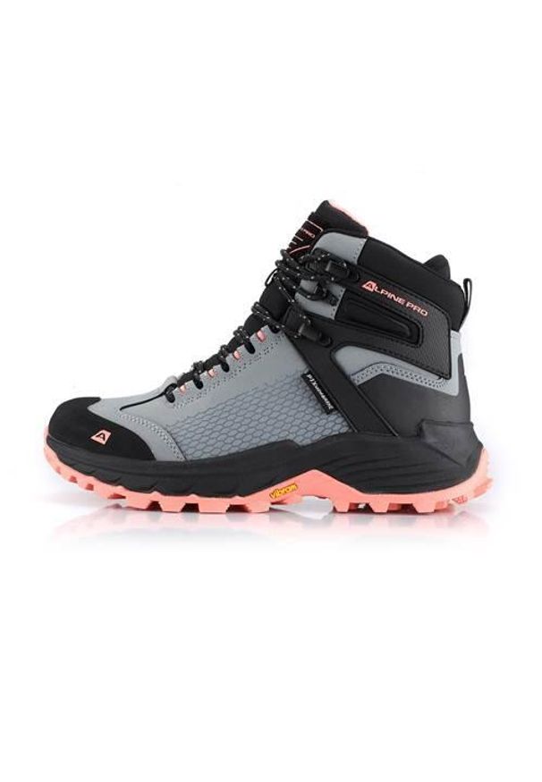 ALPINE PRO - Buty trekkingowe damskie Alpine Pro kneiffe. Zapięcie: sznurówki. Kolor: szary. Materiał: syntetyk, materiał, tkanina. Szerokość cholewki: normalna. Styl: sportowy
