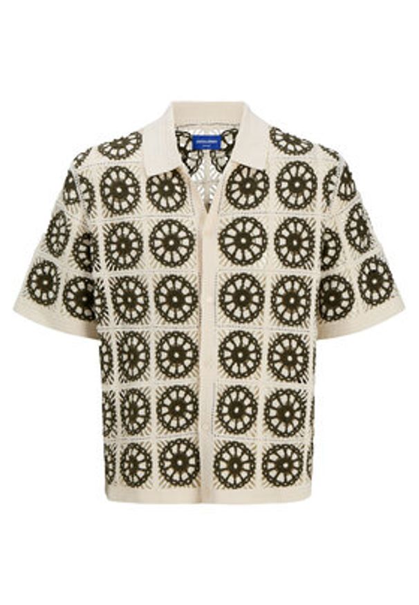 Jack & Jones Koszula Cartagena 12278724 Beżowy Loose Fit. Kolor: beżowy. Materiał: syntetyk, bawełna