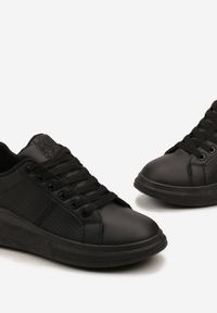 Born2be - Czarne Sneakersy na Grubej Podeszwie z Brokatowymi Wstawkami Ralita. Kolor: czarny. Obcas: na płaskiej podeszwie #5