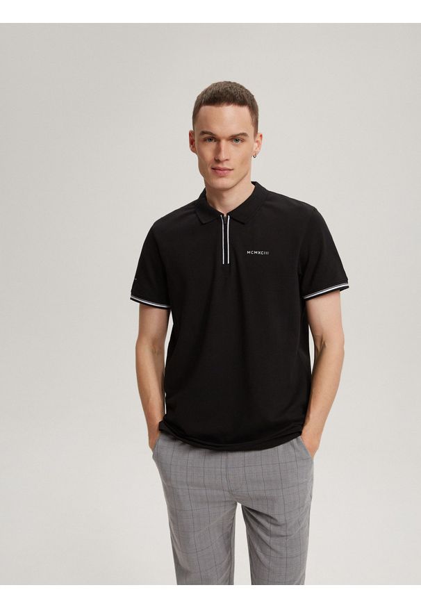 Diverse - Koszulka męska Polo PRM P 0223 S1811 - - Rozmiar: XL. Typ kołnierza: polo. Kolor: czarny. Materiał: elastan, bawełna