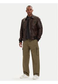 Aeronautica Militare Kurtka skórzana 261PN5058U100839 Brązowy Regular Fit. Kolor: brązowy. Materiał: skóra #4