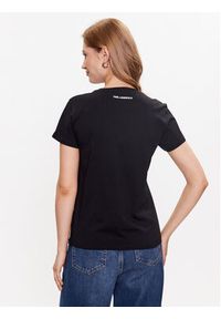 Karl Lagerfeld - KARL LAGERFELD T-Shirt Ikonik 2.0 230W1704 Czarny Regular Fit. Typ kołnierza: dekolt w karo. Kolor: czarny. Materiał: bawełna #4