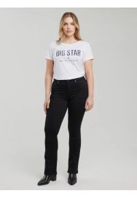 Big-Star - Koszulka damska o klasycznym kroju biała Brunona 101. Okazja: na co dzień. Kolor: biały. Materiał: dzianina, bawełna, jeans. Wzór: nadruk, napisy. Styl: klasyczny #8