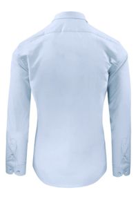 Bawełniana Koszula Elegancka, Slim - Victorio - Błękitna. Kolor: niebieski. Materiał: bawełna, elastan. Styl: elegancki #3