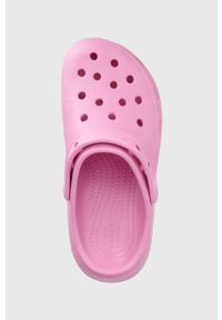 Crocs klapki dziecięce kolor fioletowy. Nosek buta: okrągły. Kolor: fioletowy. Materiał: materiał. Wzór: gładki. Obcas: na platformie #3