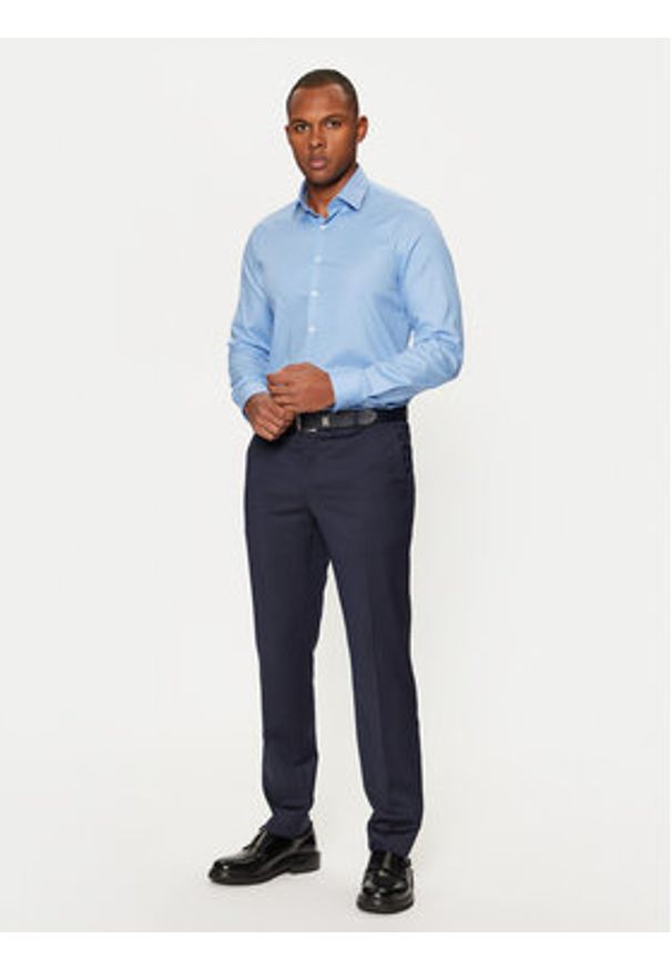 Calvin Klein Koszula K10K112946 Niebieski Slim Fit. Kolor: niebieski. Materiał: bawełna