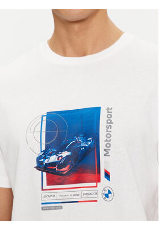 Puma T-Shirt BMW MMS Car Graphic 624158 Biały Regular Fit. Kolor: biały. Materiał: bawełna