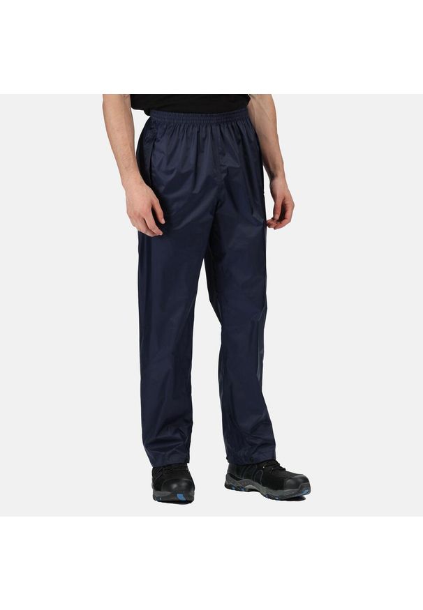 Regatta - Spodnie Wodoodporne Męskie Łatwe Pakowanie Pro. Kolor: niebieski. Sezon: lato. Sport: turystyka piesza