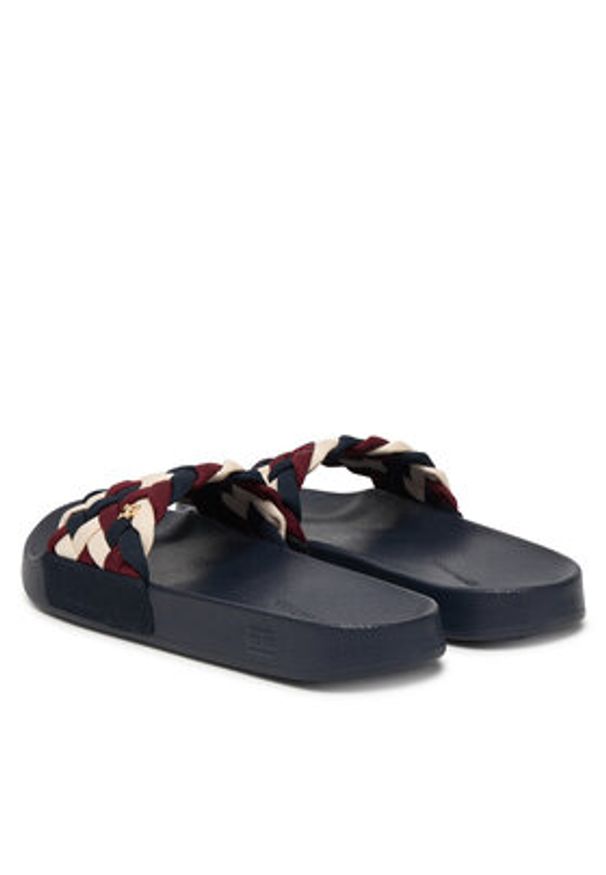 TOMMY HILFIGER - Tommy Hilfiger Klapki Th Braided Pool Slide FW0FW09203 Kolorowy. Materiał: materiał. Wzór: kolorowy