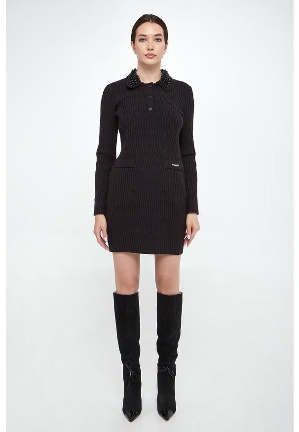 Pinko - Sukienka mini York Chocolate PINKO. Długość: mini