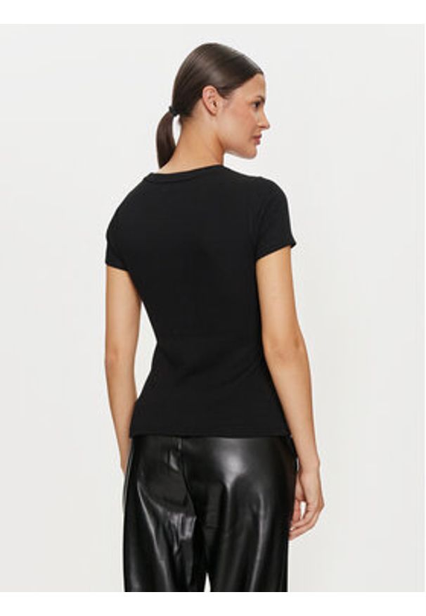 Guess Jeans T-Shirt W4YI64 KA0H1 Czarny Slim Fit. Kolor: czarny. Materiał: bawełna