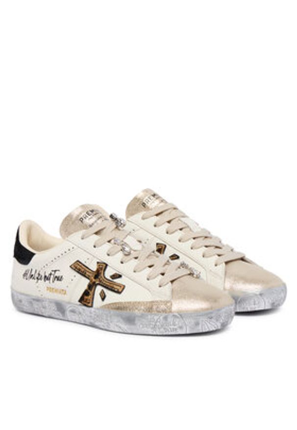 Premiata Sneakersy STEVEND VAR 7605K Biały. Kolor: biały. Materiał: skóra
