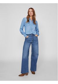 Vila Koszula jeansowa Bista 14033008 Niebieski Regular Fit. Kolor: niebieski. Materiał: bawełna #7