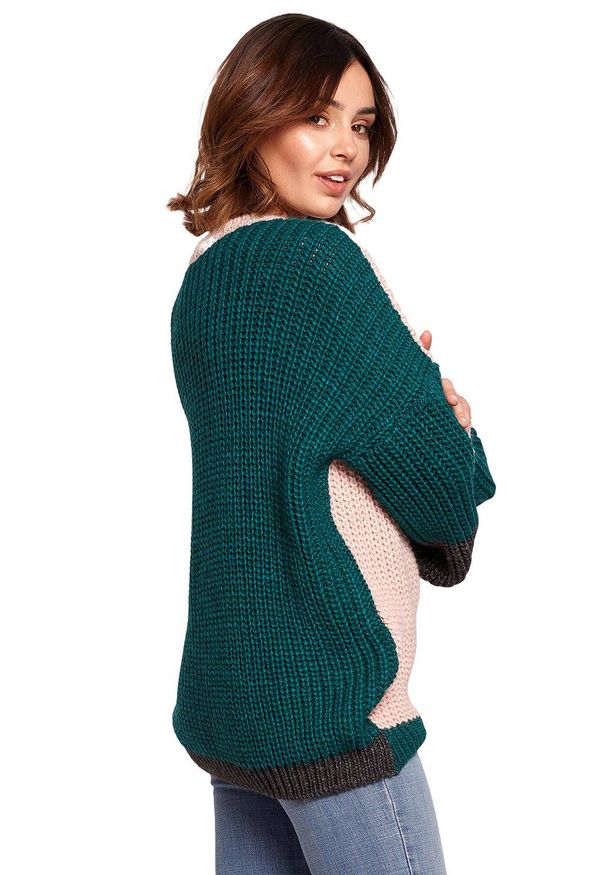 BE Knit - Oryginalny kolorowy sweter. Okazja: na co dzień. Materiał: akryl. Wzór: kolorowy. Styl: casual