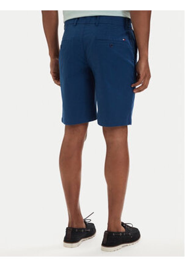 TOMMY HILFIGER - Tommy Hilfiger Szorty materiałowe Denton 9.5 MW0MW42351 Niebieski Slim Fit. Kolor: niebieski. Materiał: bawełna