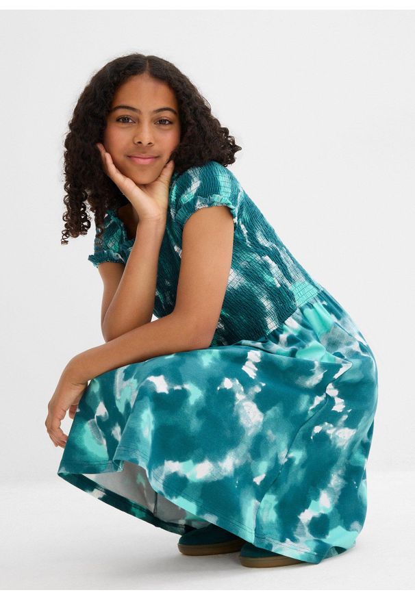 bonprix - Sukienka z dżerseju z elastycznego materiału z bawełną organiczną. Kolor: biały. Materiał: jersey, bawełna, materiał. Sezon: lato