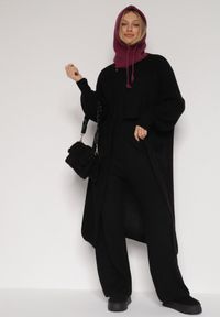 Born2be - Ciemnofioletowa Czapka Kominiarka z Wełną o Kroju Kaptura z Kominem Linezra. Kolor: fioletowy. Materiał: wełna. Styl: casual, elegancki #3