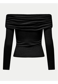 only - ONLY Bluzka Glamour 15339759 Czarny Slim Fit. Kolor: czarny. Materiał: syntetyk. Styl: glamour #4