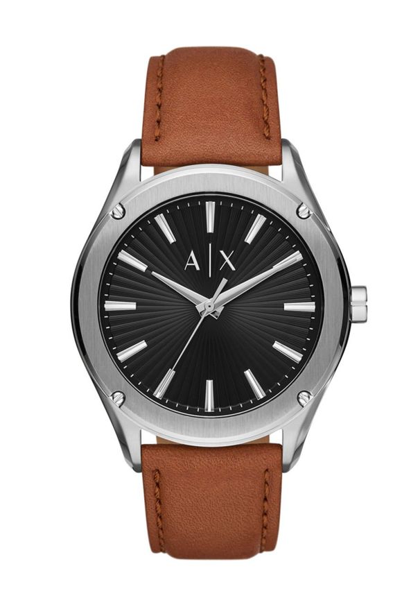 Armani Exchange - Zegarek AX2808. Kolor: brązowy. Materiał: materiał, skóra