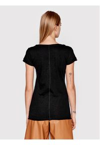Sisley T-Shirt 3TNHL4007 Czarny Regular Fit. Kolor: czarny. Materiał: bawełna