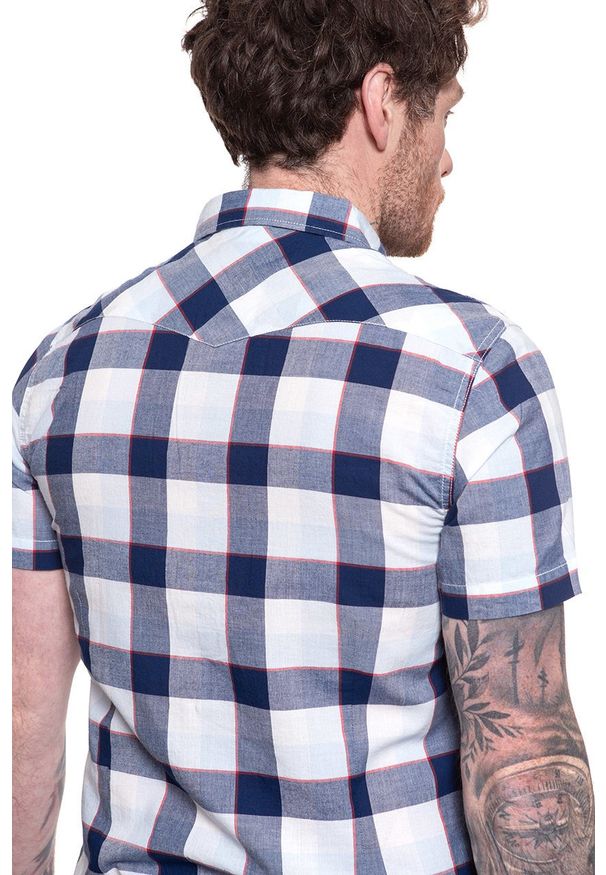 Lee - KOSZULA MĘSKA KRÓTKI RĘKAW LEE SS WESTERN BLUEPRINT L640NMLH. Materiał: materiał. Długość rękawa: krótki rękaw. Długość: krótkie