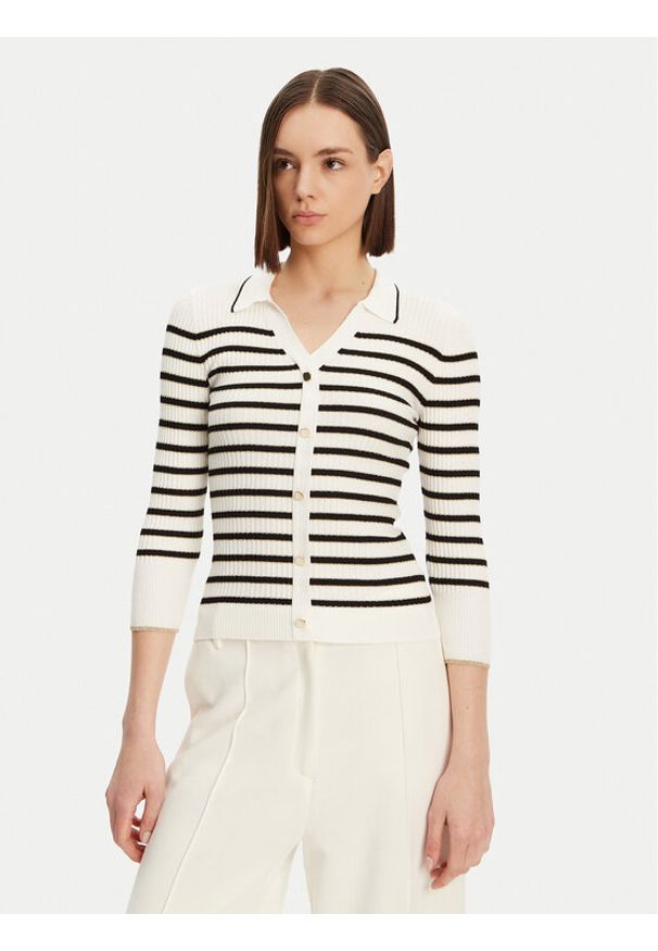 Morgan Kardigan 251-MAEL Biały Slim Fit. Kolor: biały. Materiał: wiskoza