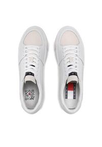 Tommy Jeans Sneakersy Vulcanized Ess EM0EM01106 Biały. Kolor: biały. Materiał: skóra