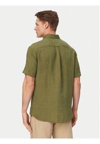 TOMMY HILFIGER - Tommy Hilfiger Koszula MW0MW41531 Zielony ciemny Regular Fit. Kolor: zielony. Materiał: len #2