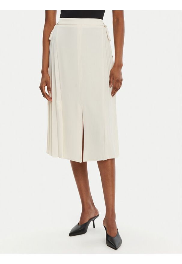 Rinascimento Spódnica midi CFC0122491003 Écru Regular Fit. Kolor: kremowy. Materiał: syntetyk
