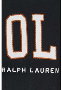 Polo Ralph Lauren t-shirt bawełniany kolor czarny z aplikacją. Typ kołnierza: polo. Kolor: czarny. Materiał: bawełna. Wzór: aplikacja #2
