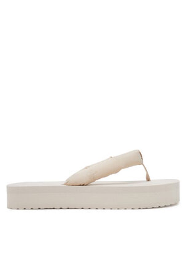Calvin Klein Jeans Japonki Beach Sandal Flatform Ttxr Satin YW0YW01723 Beżowy. Kolor: beżowy. Materiał: materiał