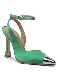 Pinko Sandały Liquirizia Slingback AL 22-23 BLKS1 1H213B A075 Zielony. Kolor: zielony. Materiał: materiał