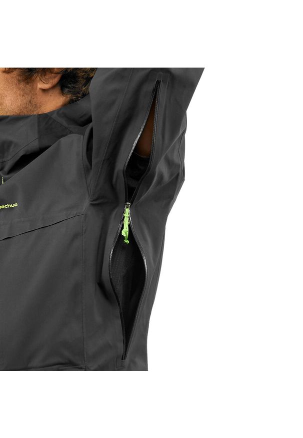quechua - Kurtka turystyczna męska Quechua MH900 wodoodporna. Kolor: wielokolorowy, czarny, szary. Materiał: materiał, tkanina, elastan