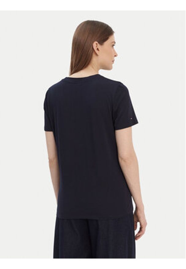 TOMMY HILFIGER - Tommy Hilfiger T-Shirt 1985 WW0WW37877 Granatowy Regular Fit. Kolor: niebieski. Materiał: bawełna