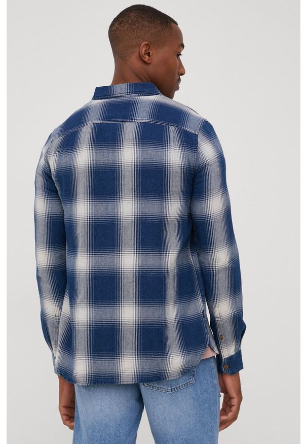 Superdry koszula bawełniana męska kolor granatowy regular z kołnierzykiem button-down. Typ kołnierza: button down. Kolor: niebieski. Materiał: bawełna. Długość rękawa: długi rękaw. Długość: długie