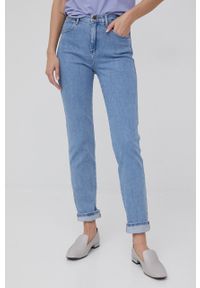 Wrangler jeansy SLIM CALI BLUE damskie high waist. Stan: podwyższony. Kolor: niebieski