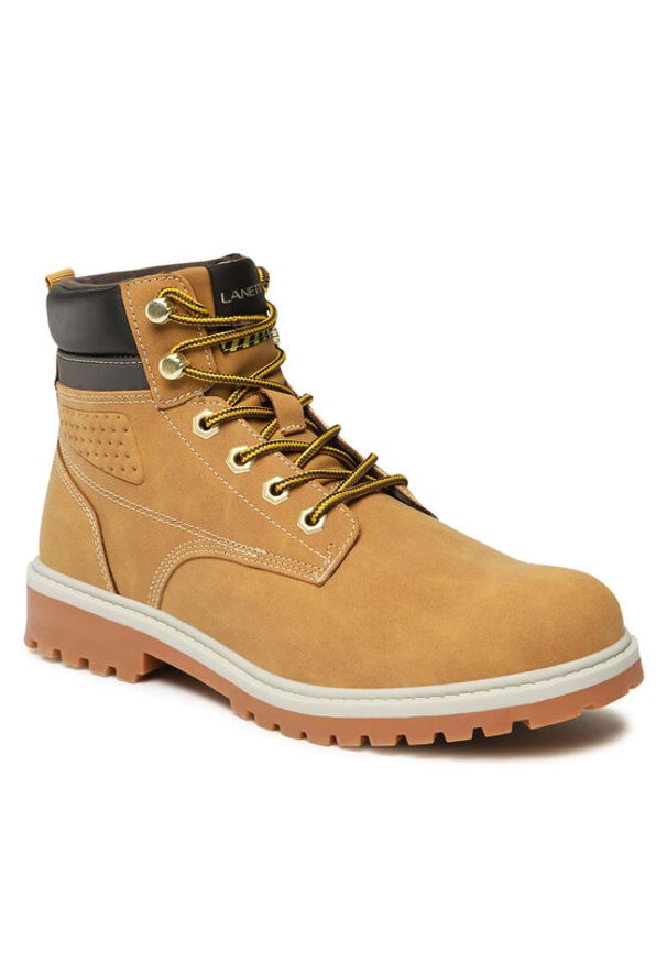 Lanetti Trapery VS21M2022-2 Żółty. Kolor: żółty. Materiał: skóra