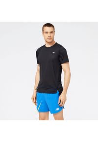 Koszulka męska New Balance MT23222BK – czarna. Kolor: czarny. Materiał: poliester, materiał. Sport: fitness