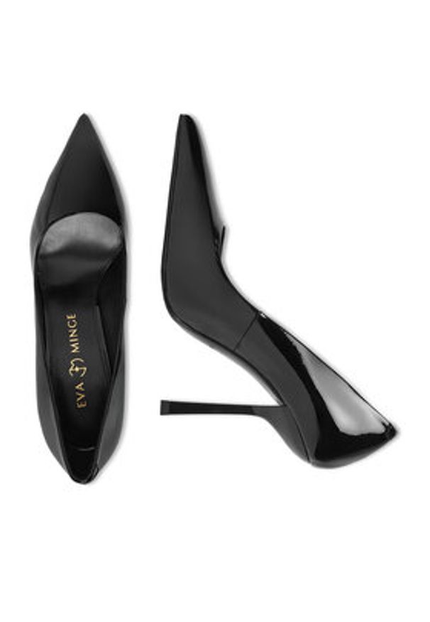 Eva Minge Szpilki EO-ESME-808-Y5P Czarny. Kolor: czarny. Materiał: skóra, lakier. Obcas: na szpilce