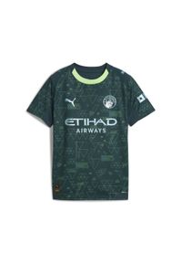 Puma - Młodzieżowa czwarta koszulka Manchester City 25/26 PUMA. Kolor: zielony. Sport: piłka nożna