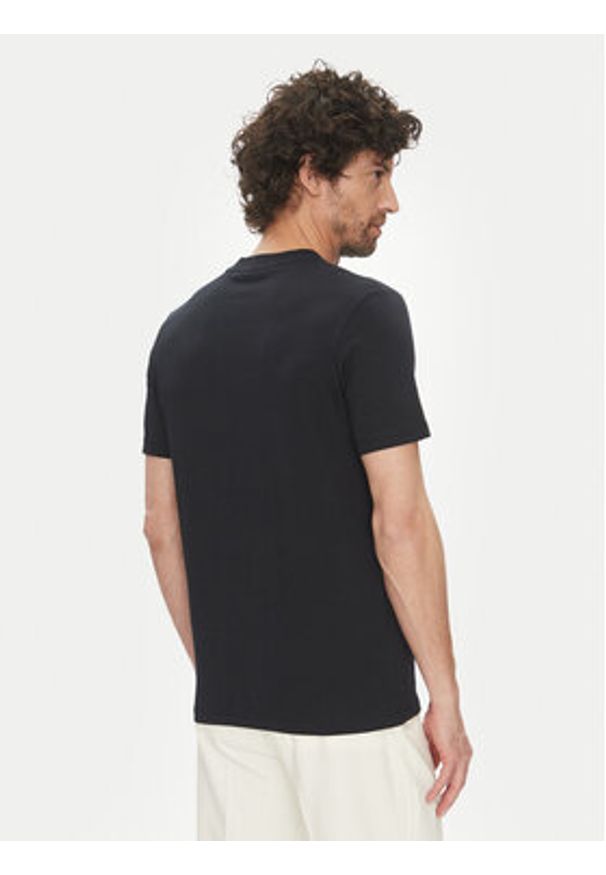 Karl Lagerfeld - KARL LAGERFELD T-Shirt 755710 552224 Granatowy Regular Fit. Typ kołnierza: dekolt w karo. Kolor: niebieski. Materiał: bawełna