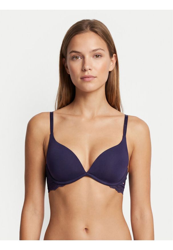 TOMMY HILFIGER - Tommy Hilfiger Biustonosz push-up UW0UW06051 Granatowy. Kolor: niebieski. Materiał: syntetyk. Rodzaj stanika: push-up