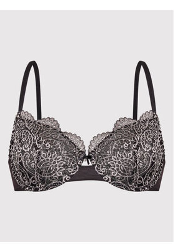 Wonderbra Biustonosz z fiszbiną WB000AQ8 Czarny. Kolor: czarny. Materiał: syntetyk
